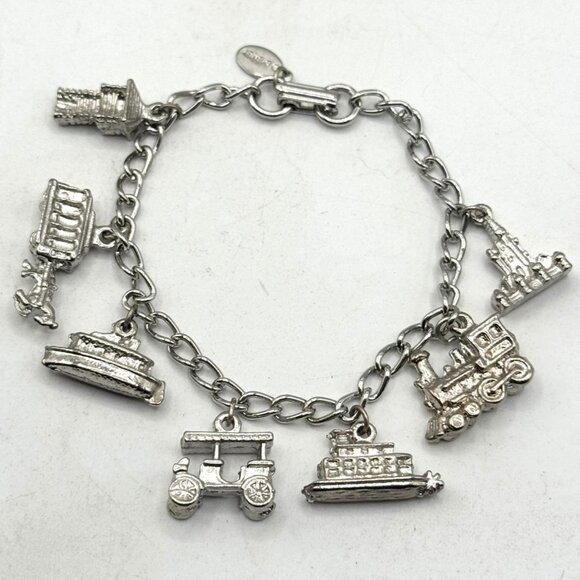 Disney vintage magic kingdom silver charm bracelet - Picture 1 of 5